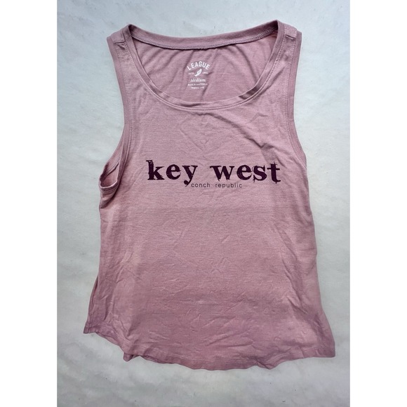 League Tops - Key West Womens League Tank Top Pink M Sleeveless Shirt